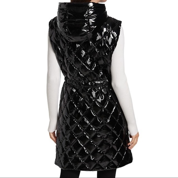 Alice + Olivia Black Puffer Vest W/ Hood - Picture 3 of 12